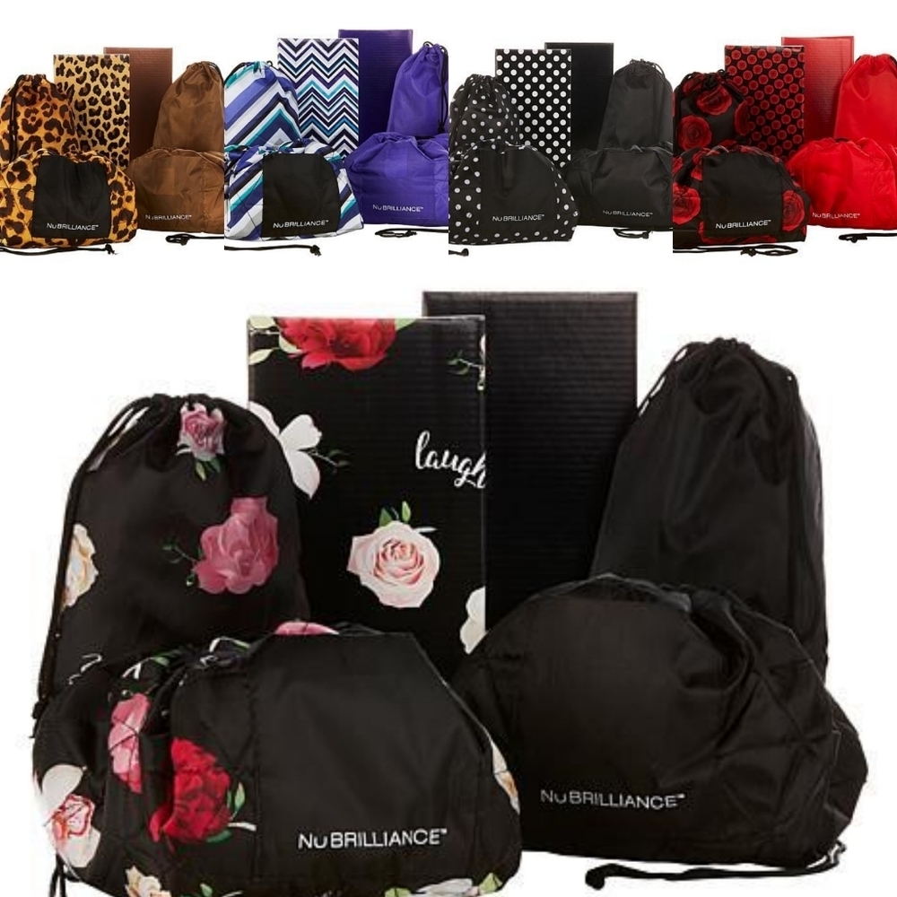 2 Nubrilliance drawstring storage/cosmetic bags